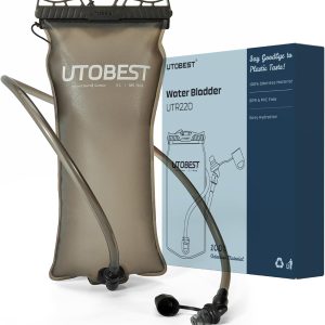 UTOBEST Water Bladder, Odorless Leather and Double-Layerad Water Tube Hydration Bladder, No Plastic Taste 360 Degree Rotation Bite Valve Water Reservoir